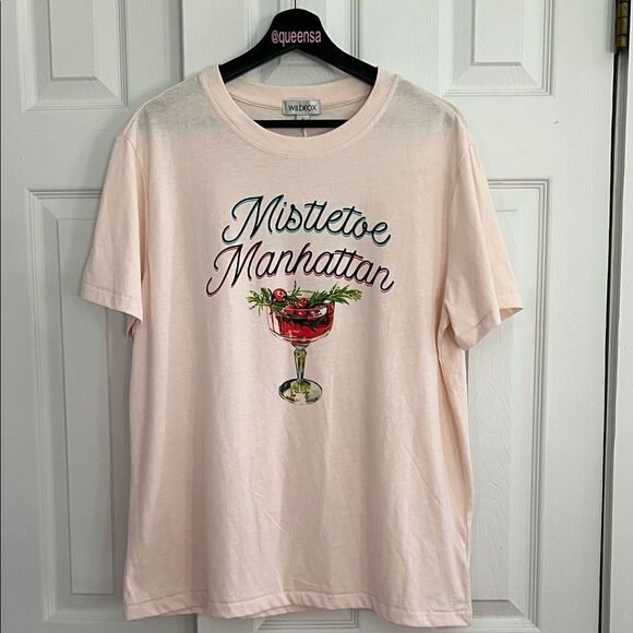 Wildfox Light Pink Mistletoe Manhattan Ryan Tee - Picture 3 of 11